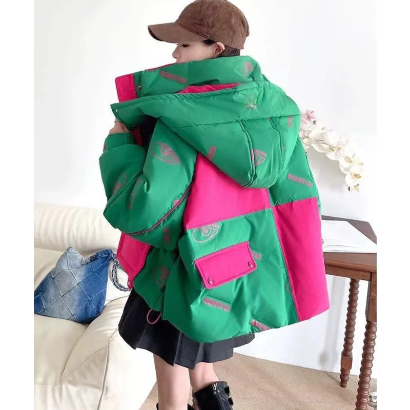 Outerwear New National Standard 90 White Duck Down High-end Down Jacket Short Dopamine Hooded Fashionable Trendy Thick Warm Coat