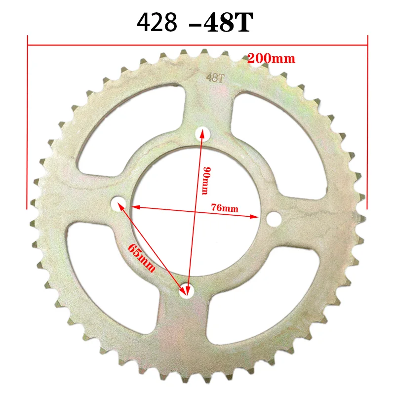 428 520 Chain 37 41 43 45T teeth 58mm Rear Sprocket for 50cc 70cc 110cc 125cc Dirt Pit Bike 428 37T 41T