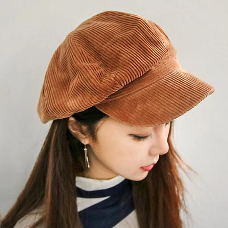 MAXSITI U Corduroy Anise Newsboy Cap women Vintage Literary Snapback Octagonal hat Spring Autumn Leisure casquette accessories