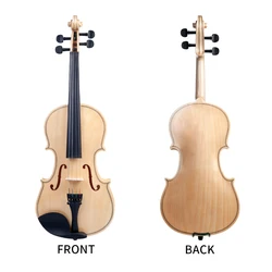 4/4 Acoustic Violin Set Student Fiddle High Gloss Finish Top With  Bow String Case Whole SET