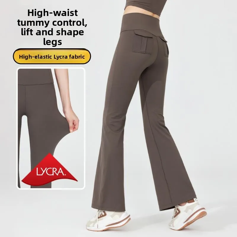 女性用フレアアウターパンツ-ダンス-フィットネス-スポーツ-ヒップアップスタイル-カジュアル-快適-通気性-ルーズフィットパンツ