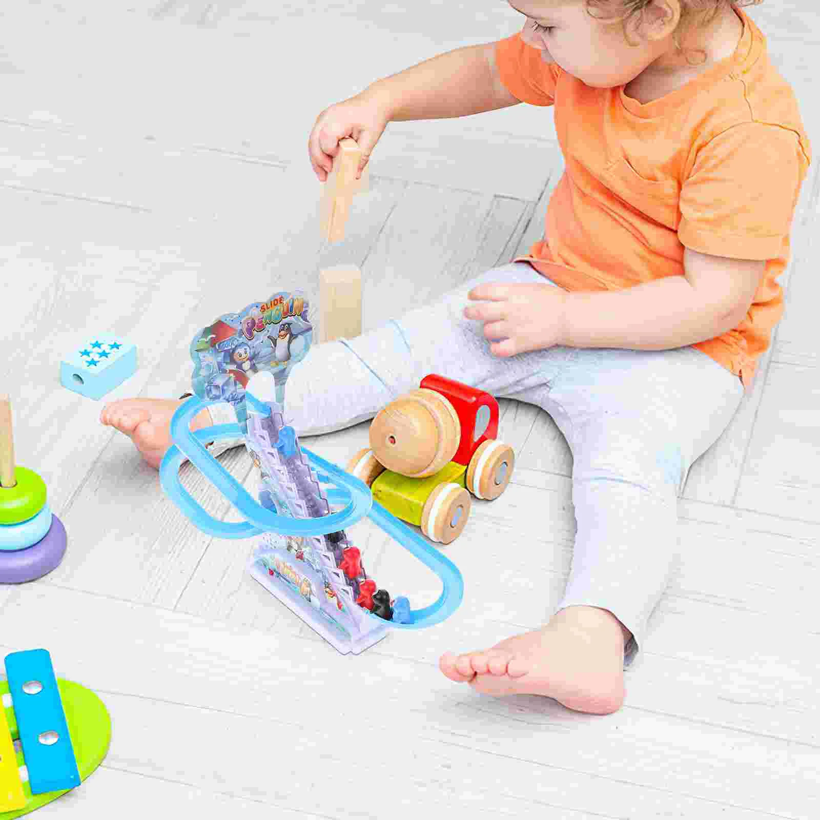 PenEcolToy-Kit coulissant d'escalade de canard pour enfants, jouets d'escalier, puzzle pour garçons et filles