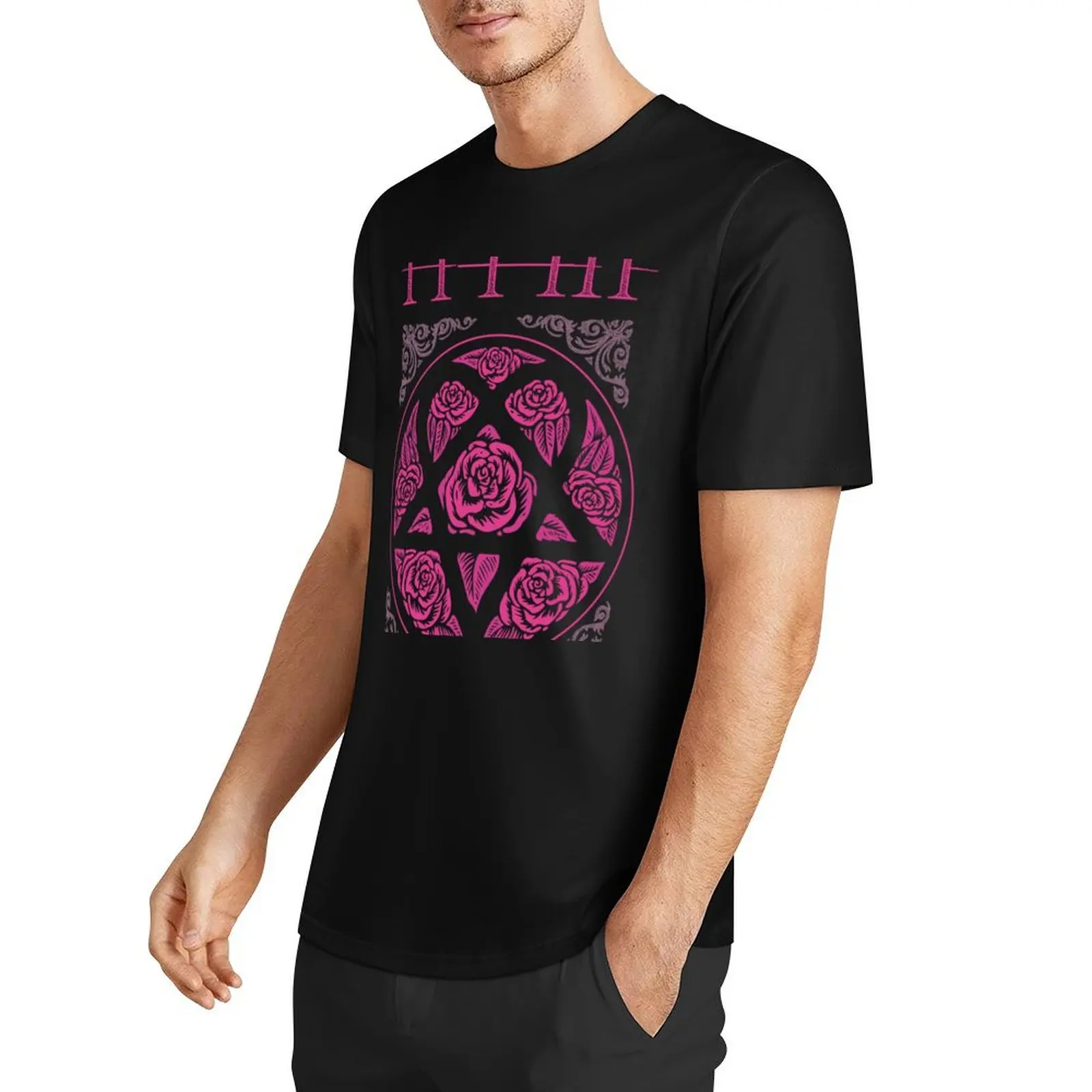 Heartagram Him Band Tee Heartagram tee Pink Him Band Logo T-Shirt Blouse vintage anime shirt mens plain t shirts