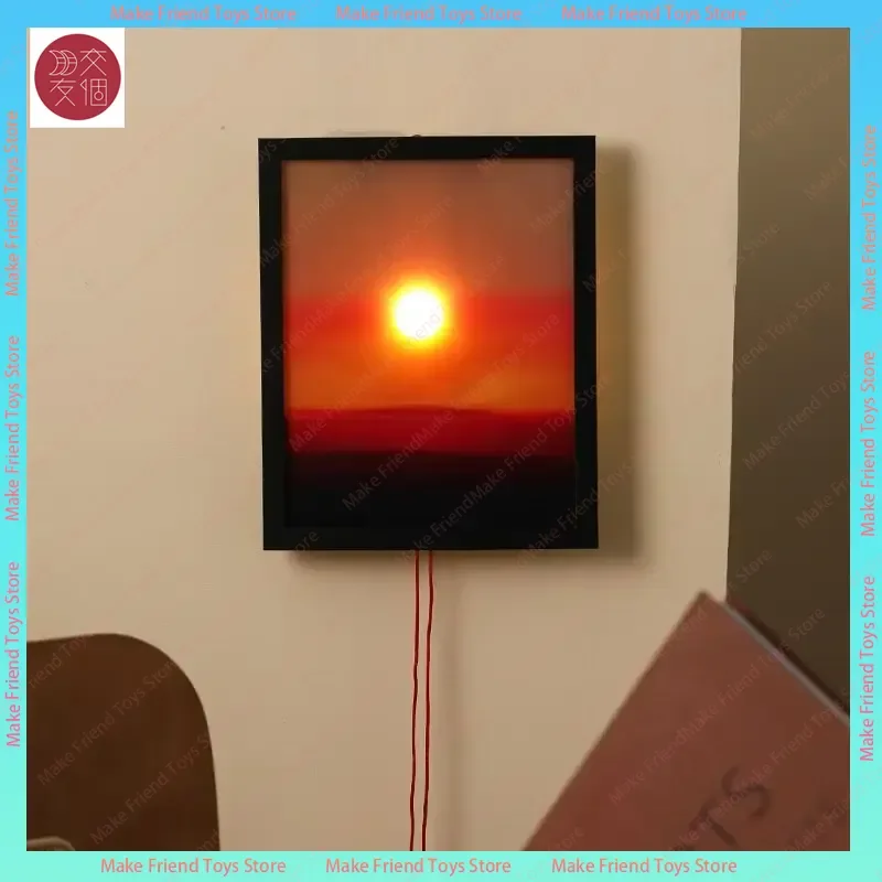 Kinetic Sunrise Sunset Wall Lamp Adjustable Dual Pull Ropes Night Light Moves With The Sun Bedroom Decorative Wall Light Gift