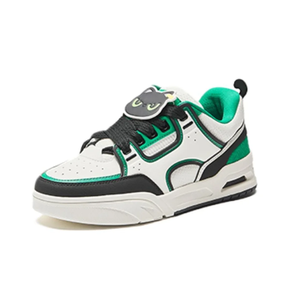 anta-life-collection-abrasion-resistant-breathable-low-top-skateboard-shoes-women's-white-black-green-122538041r-1