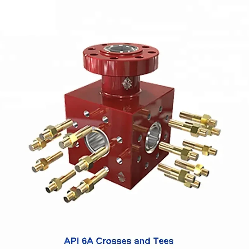 Forged Studded Integral Pipe Fittings Tee and Cross Assembled on X-mas Tree AISI410 API 6A