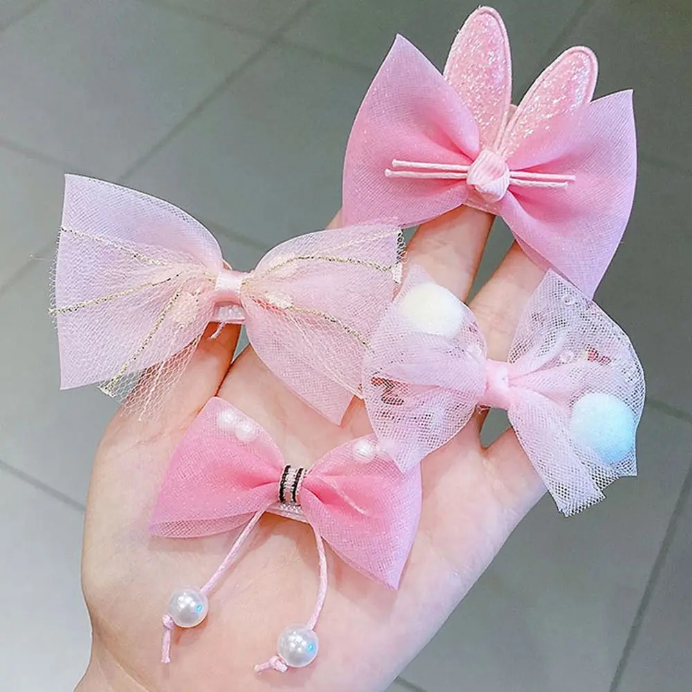 Moda doce cocar renda orelha de coelho bonito laço crianças presilhas menina grampo de cabelo estilo coreano hairpin acessório de cabelo