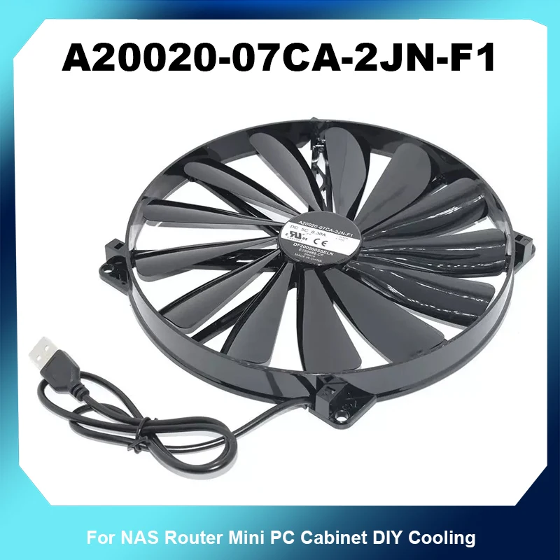 20020 200x200x20mm DC5V 0.30A USB Cooling Fan A20020‑07CA‑2JN‑F1 DF2002005SELN 20cm Case Cooling Fan