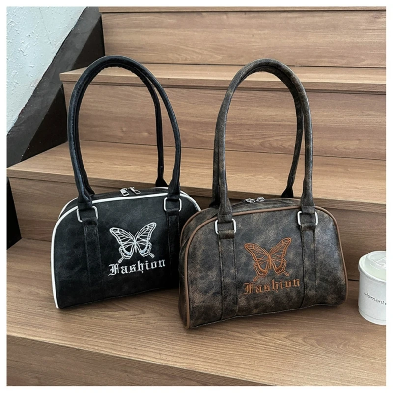 Vintage Stylish Y2K Embroidered Butterfly Handbag Underarm Bags Unique and Fashionable Shoulder Bag for Women