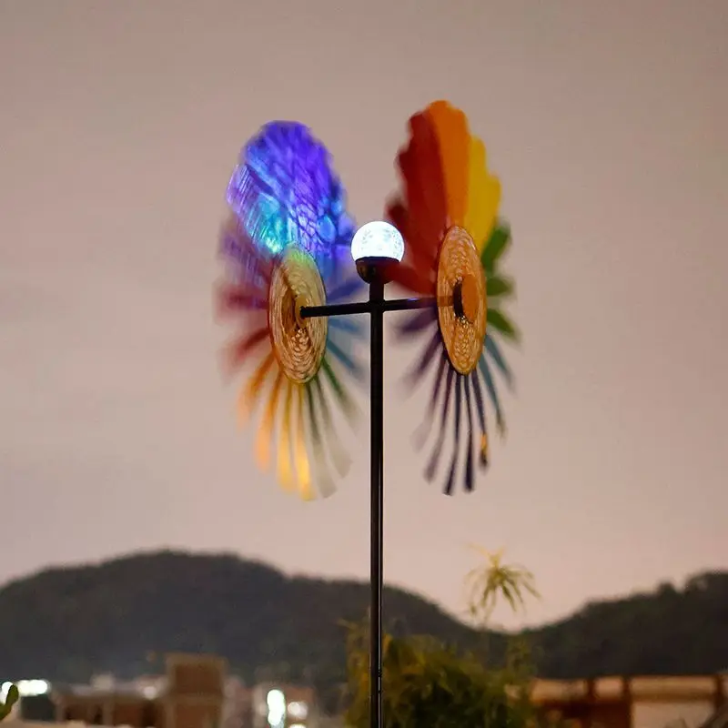 Molino de viento de hierro de estilo Pastoral americano, decoración de jardín al aire libre, patio giratorio, Villa, adornos creativos de paisajismo para jardín