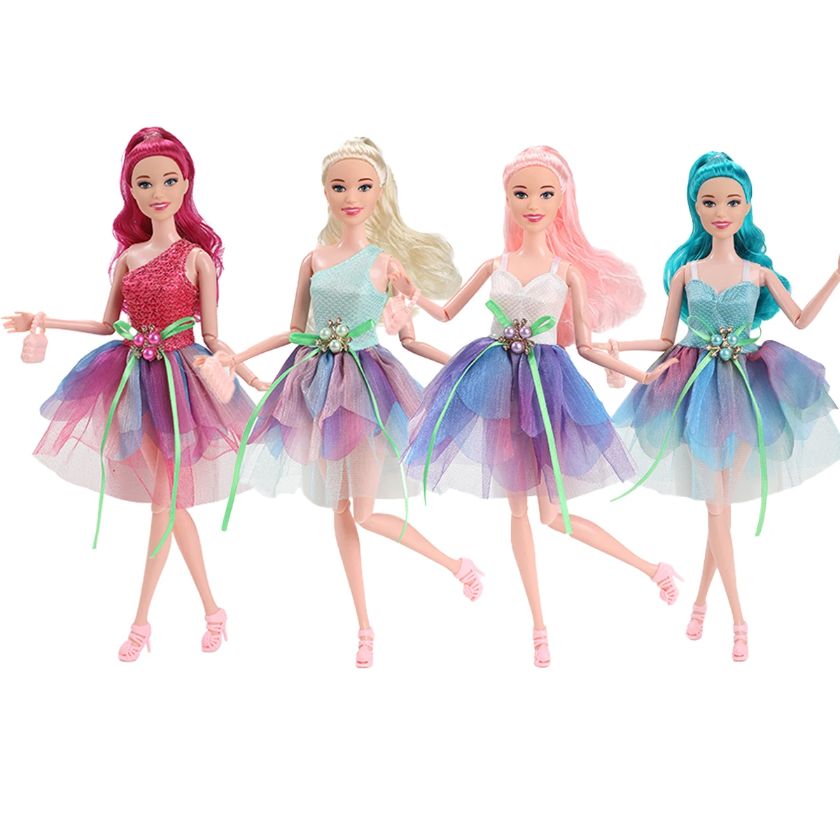 30 cm fleur fée fille princesse poupée jouet articulations mobile figurine mode doux pétale robe + chaussures ensemble filles jouer maison jouet