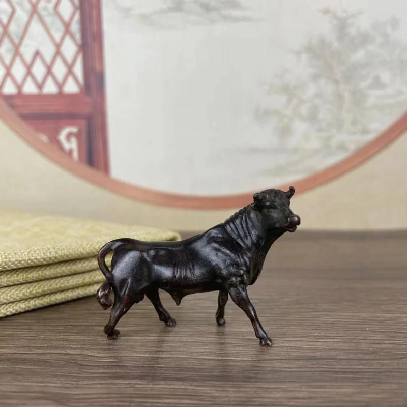 

Vintage Bull Ornament Bullish Little Prosperous City Bull Home Store Zodiac Bull Copper Bull Opening Gift