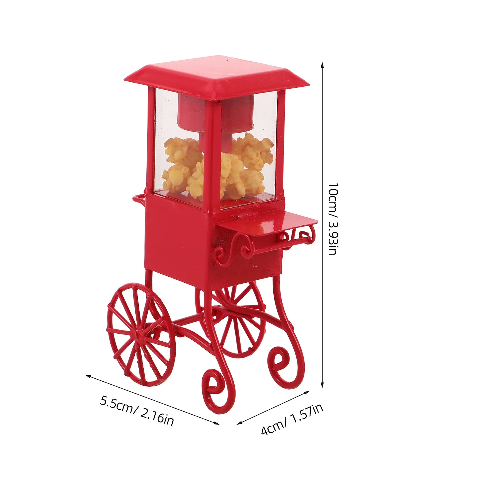 1Set Mini Popcorn Machine Realistic Faux Food Popcorn Maker Theater Style Movie Night Party Decoration Carnival Snack Cart Prop