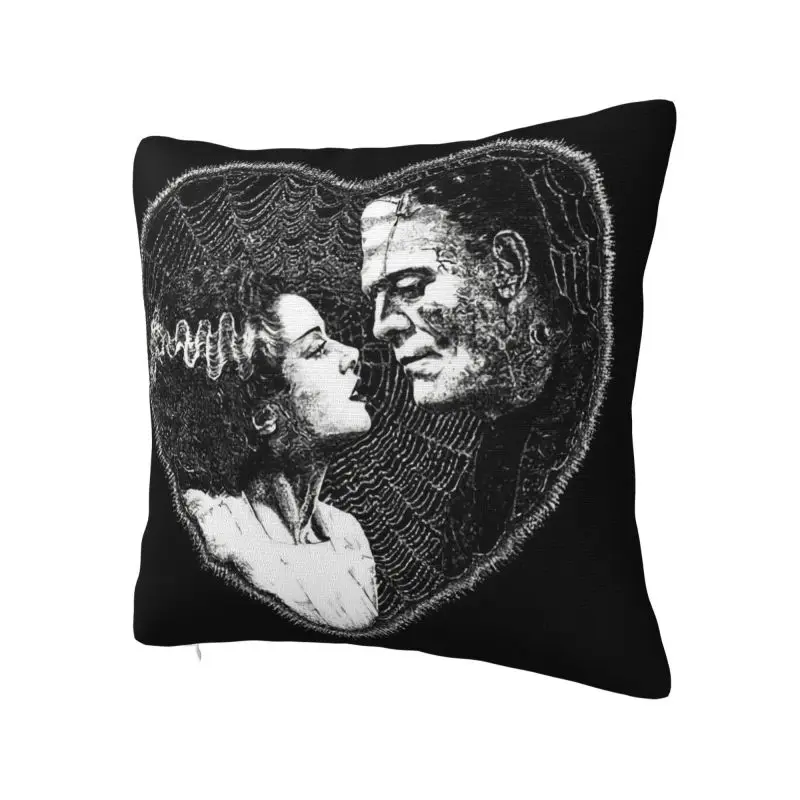 Horror Film Bride Of Frankenstein Pillow Cover Decoration Halloween Horror Movie Cushion Case Throw Pillow for Sofa Printing