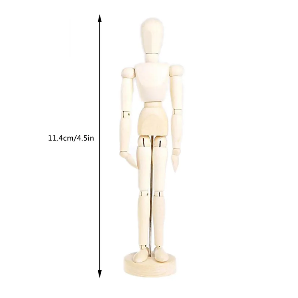 3 tamanhos 4.5///5.5 8 8 8 "modelo de desenho de madeira manequim humano masculino articulado membros móveis boneca masculino manequim fantoche de madeira