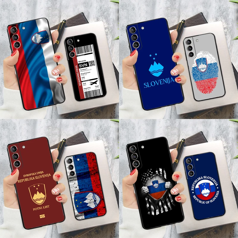 Slovenia Slovenija Flag Phone Case For Samsung Galaxy S24 S22 S23 Ultra S20 S21 S24 FE S9 S10 Plus Note 10 20 Ultra