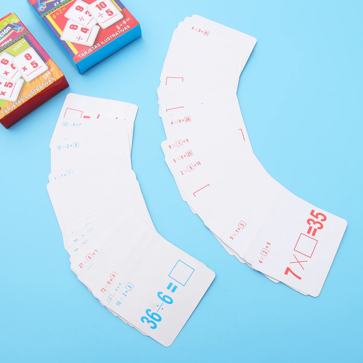 54 pezzi di matematica Flash Schede di divisione di moltiplicazione per bambini Apprendimento precoce Carte con numeri di carta educative Materiale scolastico Gioco Puzzle