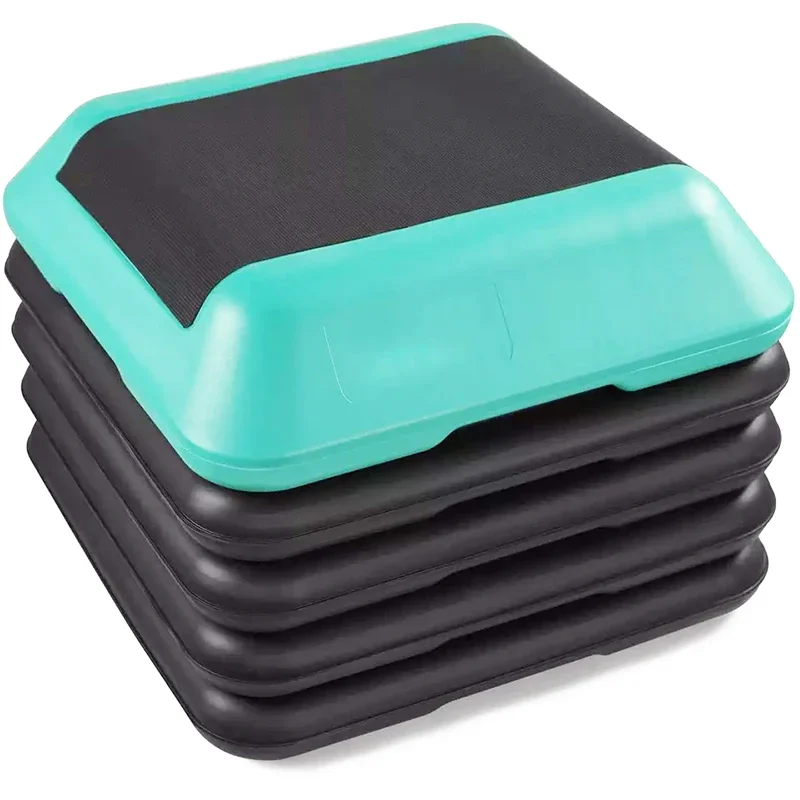 Plataforma de Step Aeróbico de 16x16 Pulgadas con 4 Niveles, Tabla de Step Portátil para Ejercicio en Casa