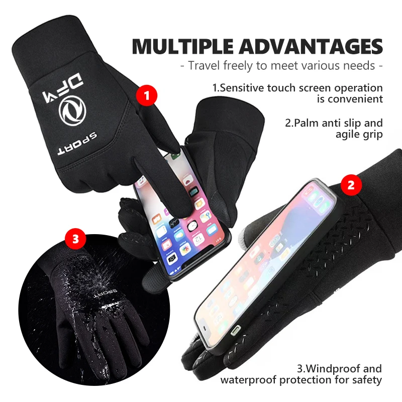 Waterproof Winter Warm Gloves Thermal Finger Touchscreen Gloves For Dongfeng Motor DFM Aeolus ax3 k01 Ax5 580 DFSK Glory 360 view 4