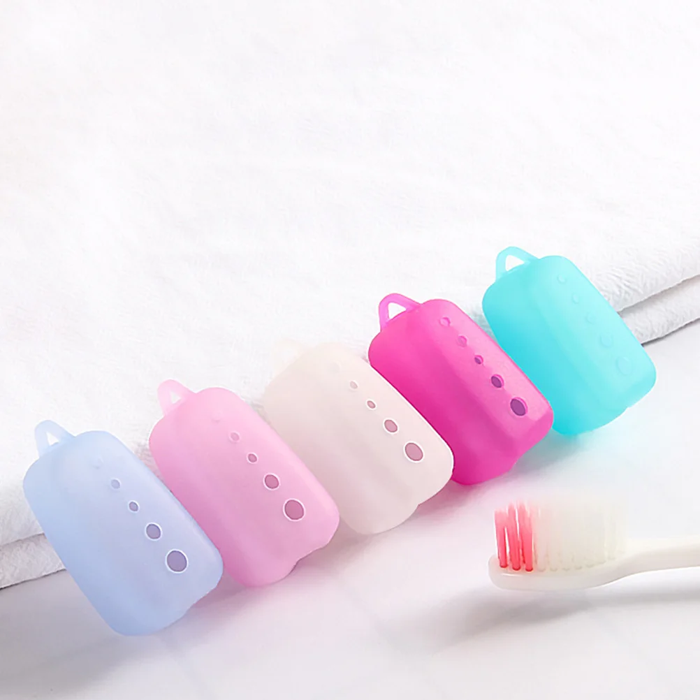 10 قطع من أغطية حماية لفرشاة الأسنان بتصميم مجوف يسمح بمرور الهواء للسفر والأنشطة الخارجية ومحمولة ومريحة بلون عشوائي #6