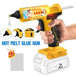 Cordless Electric Handheld Hot Glue Gun Repair DIY Tool Hot Melt Welding Hot Air Gun Anti-scald Nozzle with 10 Sticks for Dewalt