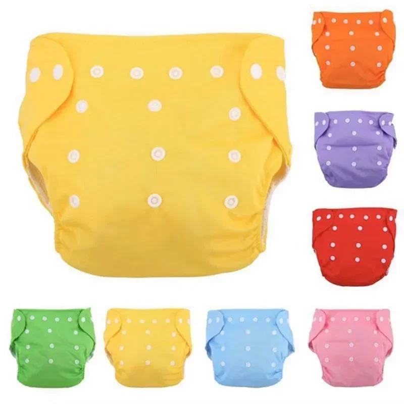 Pañal de tela lavable ajustable para bebé, traje de pantalones de orina, 8-15kg, 7 unidades por lote