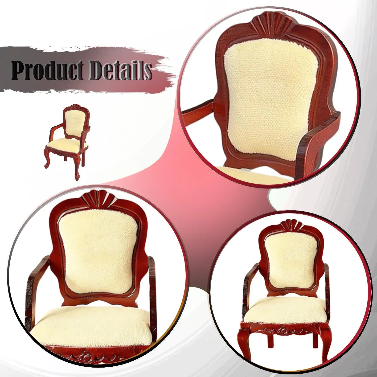 Muebles en Miniatura a Escala 1:12, Decoración para el Hogar, Accesorios para Casa de Muñecas, Silla de Madera para Casa de Muñecas, Escena en Miniatura