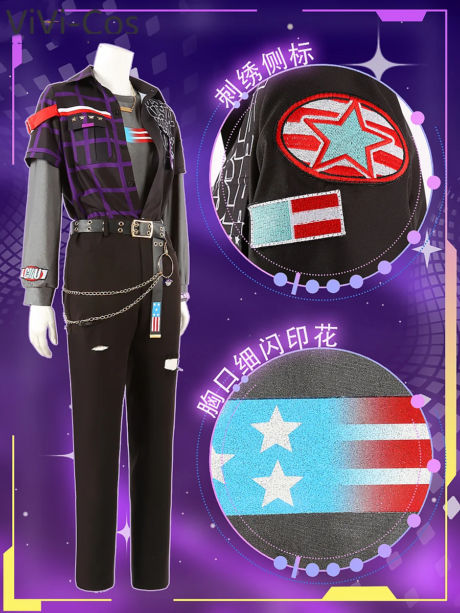 ViVi-Cos Ensemble Stars U.s.a Undead Crazy B Cosplay Costume Cos Game Anime Party Uniform Hallowen Play Role Clothes Clothing