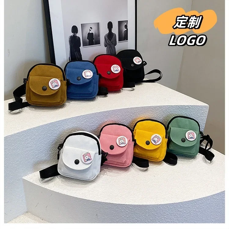 Trendy and Versatile Canvas Crossbody Bag Women Cute Wallet Small Square Bag Korean Casual Shoulder Bag Coin Purse Phone Pouch