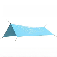 Camping Tarp Sun Shelter -Silver-Coated Oxford Fabric with UV Protection & Waterproof, Anti-Tear Durable for Picnic Beach Hiking