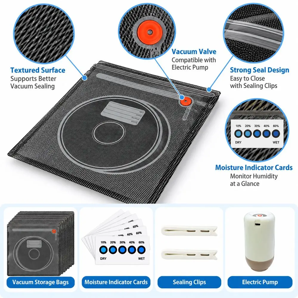 Vacuum Sealing 3D Filament Vacuum Storage Bags Textured Surface Sealing Clips 3D Filament Storage Bag Moisture Indicator Cards