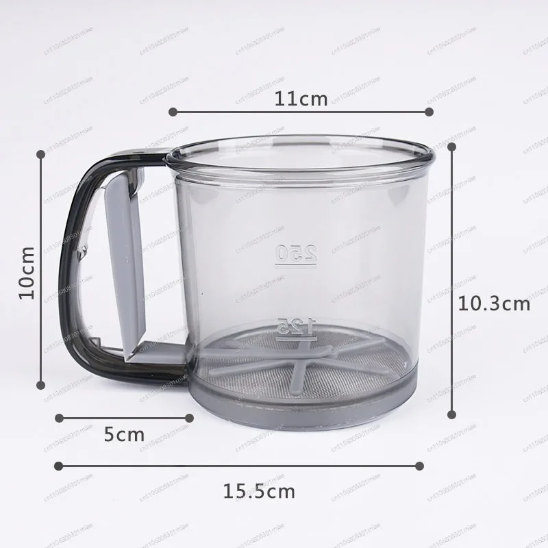 Handheld Flour Sieve Semi Automatic Plastic Powder Sifter Household Kitchen Baking Filter Tool
