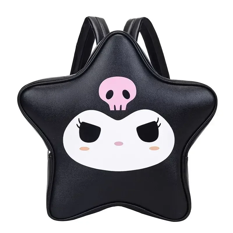 MINISO Kuromi HelloKitty Japanese Kawaii Creative Five-pointed Star Plecak PU o dużej pojemności Y2k Sweet Hot Girl Style Plecak