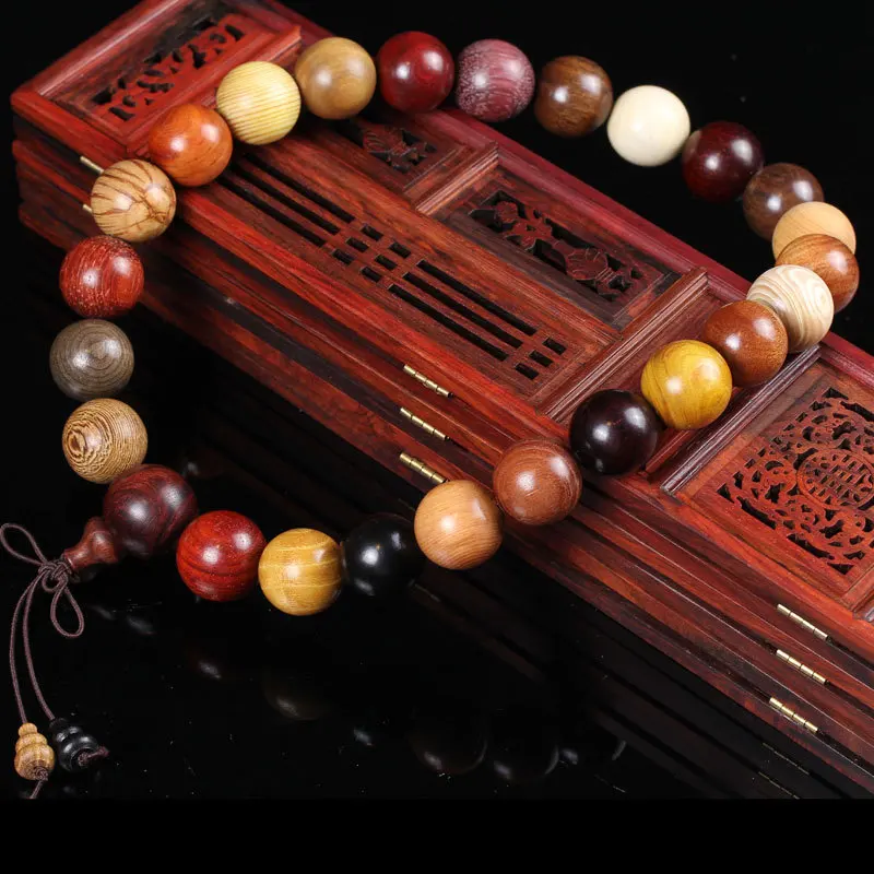 Multi Bead Prayer Bracelet Made of Rosewood Ebony Rosewood Thuja Car Rearview Mirror Hanging Ornament Gifts