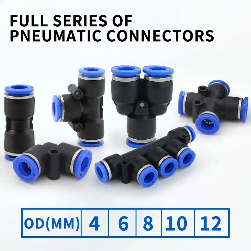 

Pneumatic Fitting Pipe Connector Tube Air Quick Fittings Water Push In Hose Couping PK PV 4mm 6mm 8mm 10mm 12mm 14mm