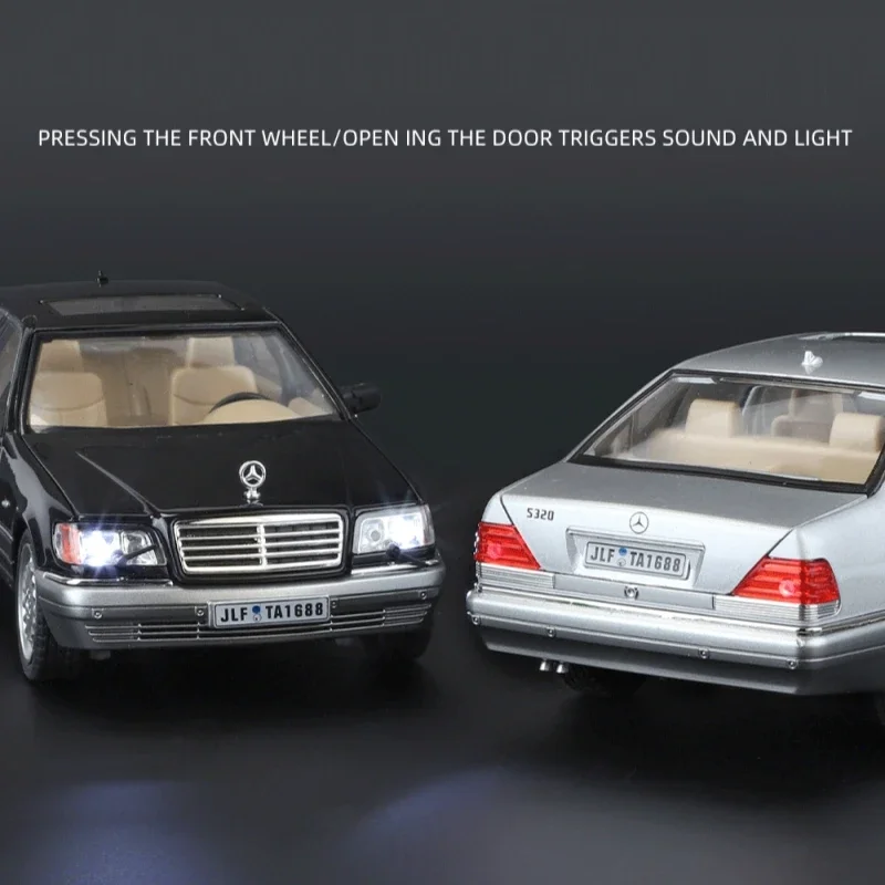 1:24 Mercedes Benzs W140 S320 Classic Sedan Alloy Scale Car Model