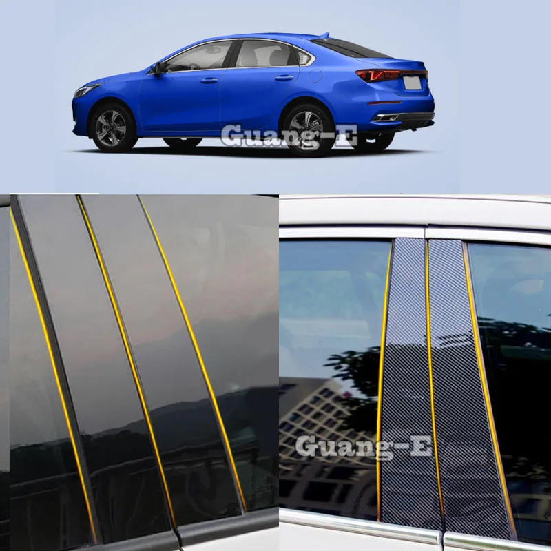

Car PC Material Pillar Post Cover Door Trim Window Molding Sticker Plate 6pcs For Kia K3 2019 2020 2021 2022 2023
