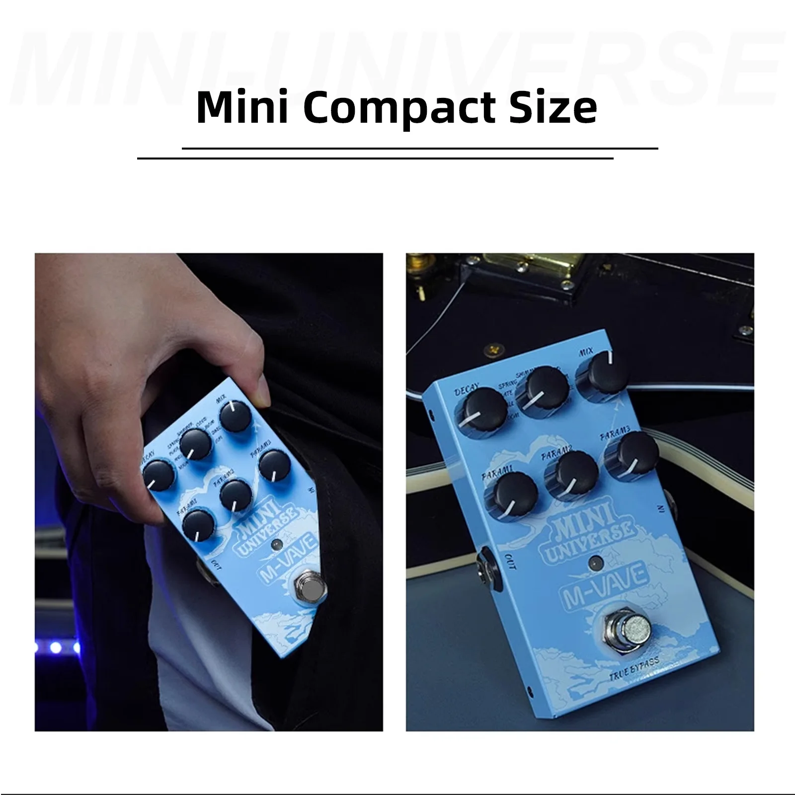 M-VAVE Guitar Effect Pedal Digital Reverb Pedal Digital Modeling Reverberation Effector with 9-Mode Reverb Selection