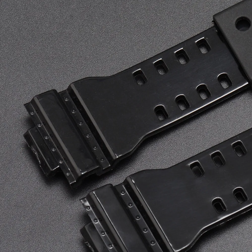 Strap for Casio G-Shock GA-100/110/120/140/200/400/700/800 GD-100/110/120 G-8900 Replacement Men Resin Silicone Watch Band 16mm