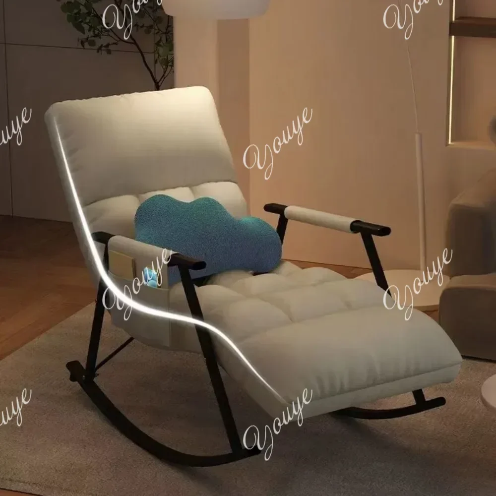 S Lazy Recliner Sofa Chair Household Outdoor Balcony Sofa Rocking Chair Camping Leisure Chair Outdoor Lunch Break Mountaineering