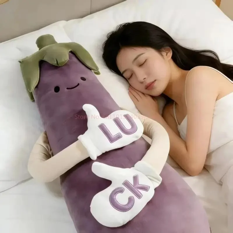 Eggplant King Sleep-Assisting Pillow Doll Patting Soothing Toy, Mango Shaped Removable Washable Comfort Plush Pillow Gifts