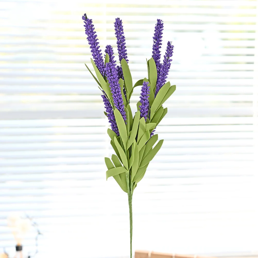 

2 Pcs Artificial Lavender Fake Flowers Wedding Decor for Holiday Festival Accessory DIY Foam Home Office