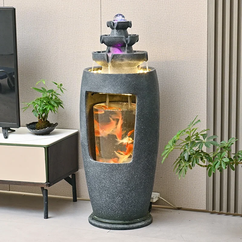 Bafang to wealth flowing water ornaments, circulating water, fortune living room humidifier, modern light luxury fountain