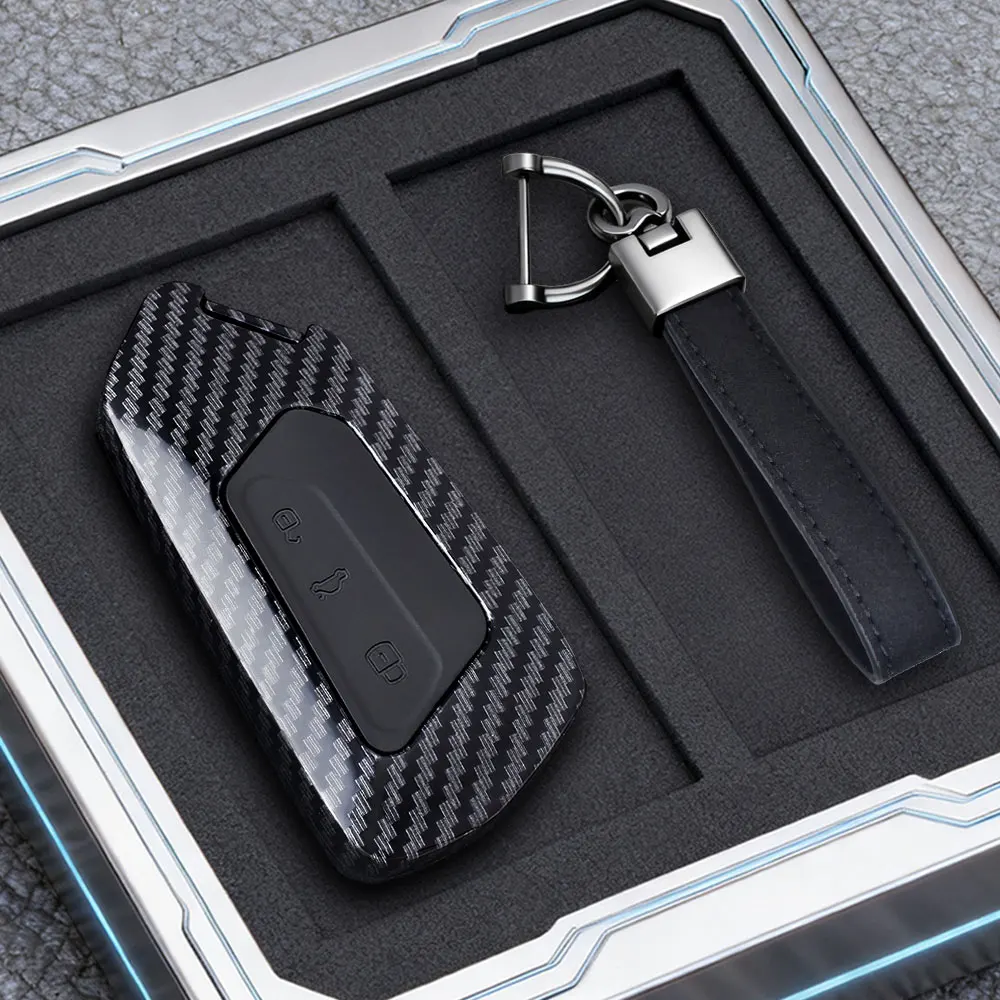ABS Carbon Fiber Car Key Case Cover For VW Golf 8 Mk8 GTI GTD R ID3 ID4 2020 Protected Fob Accessories - view 6