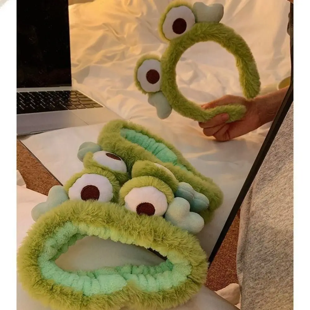 إكسسوارات الشعر، أغطية الرأس، عصابة رأس للمكياج، أربطة شعر واسعة الحواف، أربطة شعر مرنة على شكل ضفدع عين كبيرة للنساء