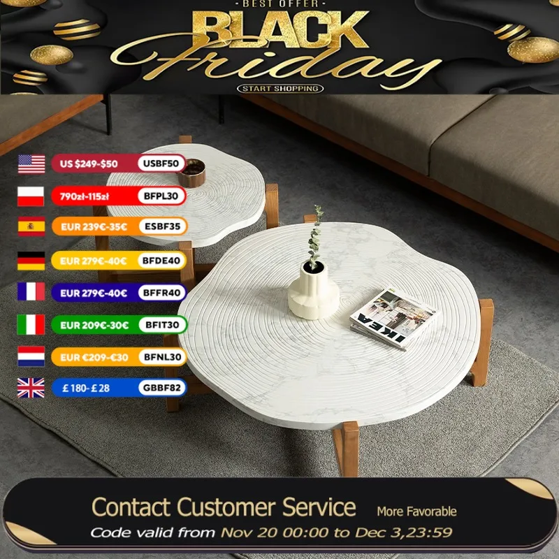 

Italian Aesthetic Modern Side Table Round Sets Marble Center Living Room Coffee Table Nordic Wood White Salontafel Furniture