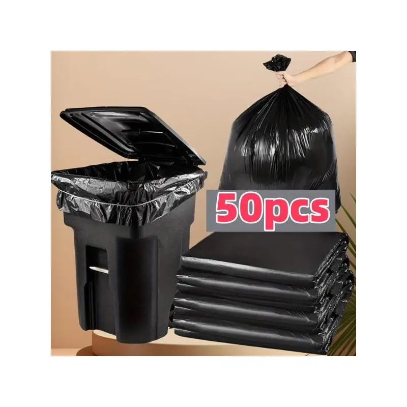 

Heavy Duty 45 Gallon Trash Bags, 50 Count, 1.9MIL, Large Black Garbage Bags, 35in x 39.4in for Lawn, Leaves, and Commercial Use