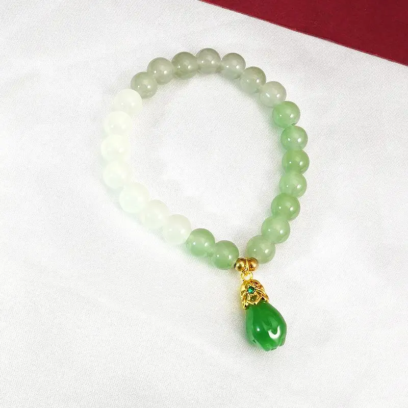 

Breathtaking Jade Orchid Bangle Romantic Agate Bracelet for Women Sophisticated Style