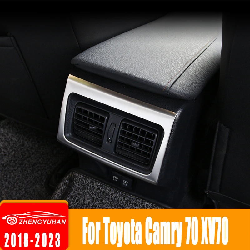 Klimatyzacja tylna samochodowa osłona wylotu ze stali nierdzewnej do Toyota Camry 70 XV70 2019 2020 2021 2022 2023 akcesoria hybrydowe