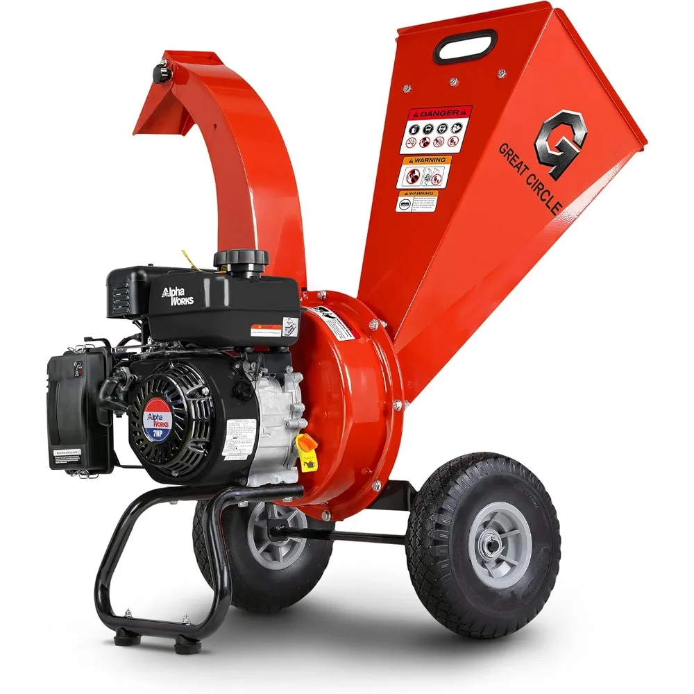 

Mini Wood Chipper Shredder Mulcher Ultra Duty 7 HP Powered 3" Inch Max Wood Capacity EPA/CARB Certified Aids in Fire